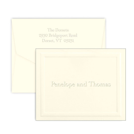 Embossed Almond Folded Note Cards